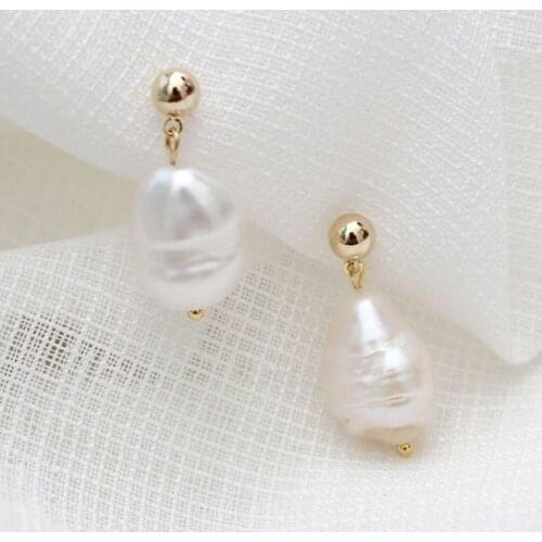 Classic Fresh Water Pearl Drop Woman Earring Handmade Real Pearls Dangle Stud Earrings Girls Fashion Jewelry