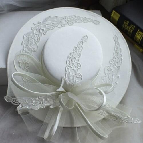 Wedding Hats Woman White Lace Chic Appliqued Birdcage Veil Wedding Fascinator Hats Wedding Birdcage Veil Gloves Accessories