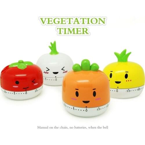 Cute Vegetable Shape Kitchen Timer Creative 60 Minutes Countdown Cooking Clock Alarm Time Reminder Study Timer Kitchen Gadgets