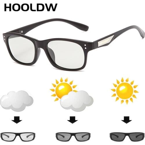 HOOLDW Photochromic Sunglasses Men Women Polarized Chameleon Glasses Anti-glare Goggles Driving Sun Glasses UV400 Gafas De Sol