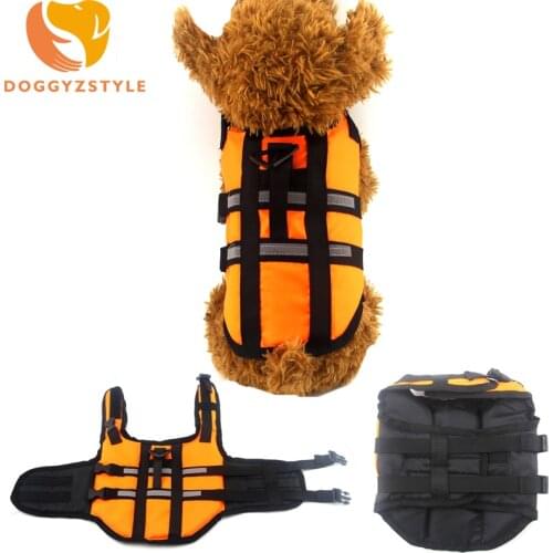 Pet Dog Swimwear Life Jacket Polyester Summer Puppy Cat Saver Vest Float Aquatic Safety Swimming For Small Dog DOGGYZSTYLE