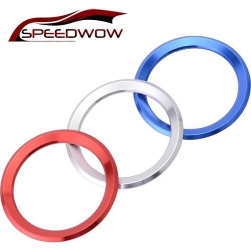 SPEEDWOW Blue Red Silver Aluminum Decoration Ring Steering Wheel Trim Circle Sticker For BMW M3 M5 E36 E46 E60 X1 Accessories