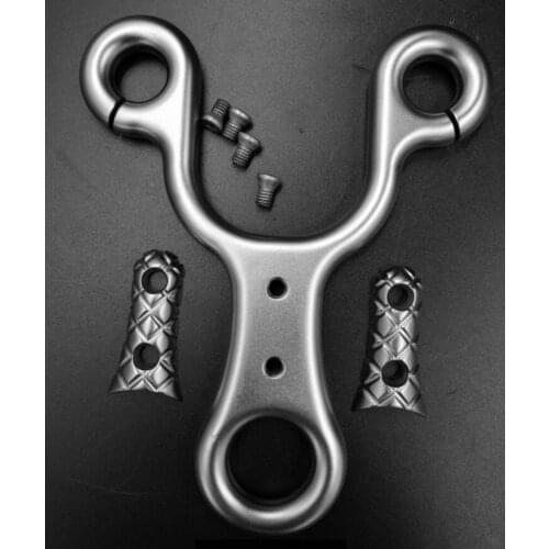 TC21 titanium alloy CNC high-end round eye patch traditional slingshot. Non-casting wire cutting slingshot. Not casting 120-42