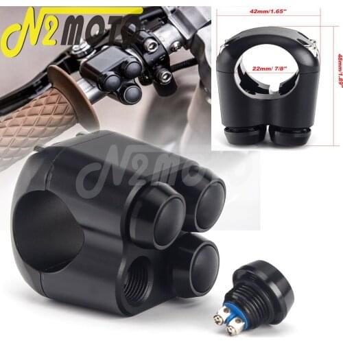 7/8" 1'' Handlebar Cafe Racer 25mm 22mm Bar Universal Swich Controller Push Button Motorcycle Accessories 4-Button Control Swich