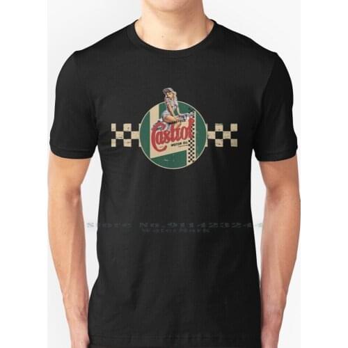 Castrol Vintage Racing Stripe Pin Up Girl Classic T-Shirt , Hoodie , Sticker , Mask Essential T-Shirt T Shirt 100% Pure Cotton