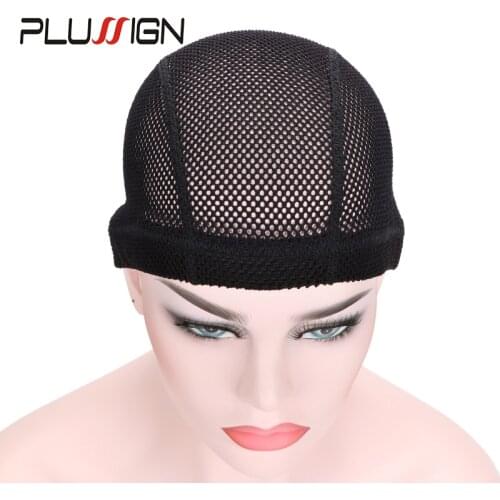 Crochet Wig Cap For Making Wigs Big Hole Braid Mesh Cap Breathable Wig Net Cap Black Thick Wig Making Tools For Crochet Braid