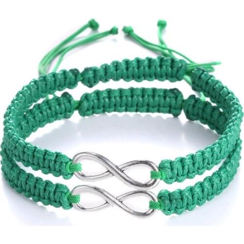 BUDROVKY 2pcs Handmade Bracelet Set Friendship Bracelet Set Infinity Love Couples Bracelet Set Infinity Jewelry for Women