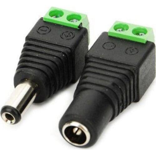 1pcs Female Male DC Power Cable Connector 5.5mmX2.1mm Jack Plug Connection For 5050 5630 3528 Single Color LED Strip CCTV Camera