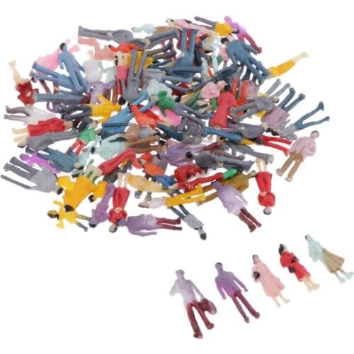 100-Pack 0.8 inch Miniature People Figures Model Train Diorama Scenics Building Kit, 1:100 HO N TT Scale