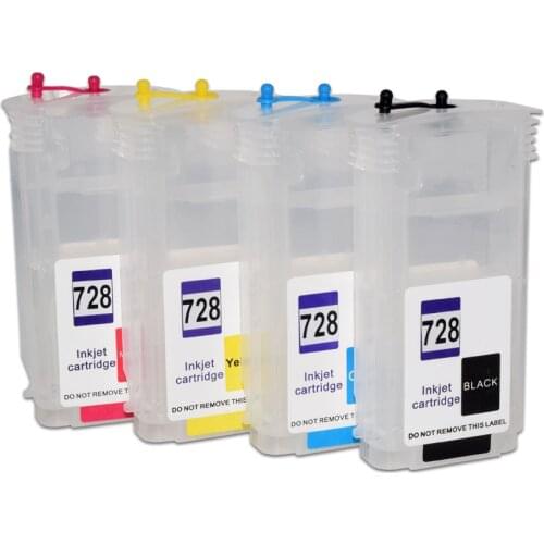 130ML F9J68A F9J67A F9J66A F9J65A For HP728 Refillable Ink Cartridge for HP 728 with Chip for HP T730 T830 Printer