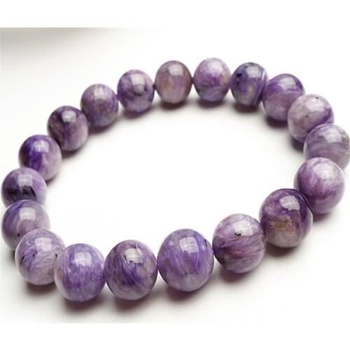 10mm Genuine Natural Purple Charoite Crystal Round Beads Bracelets For Women Femme Charm Stretch Bracelet Free Shipping Just One