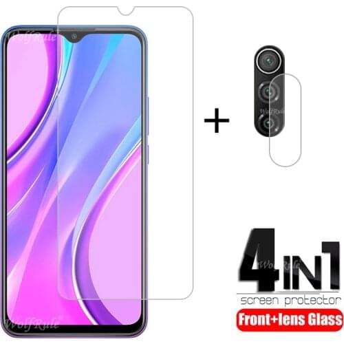 4-in-1 For Xiaomi Redmi 9 Glass For Redmi 9 Tempered Glass HD 9H Screen Protector For Note 9 S 8 T Pro Redmi 7 8 A 9 Lens Glass