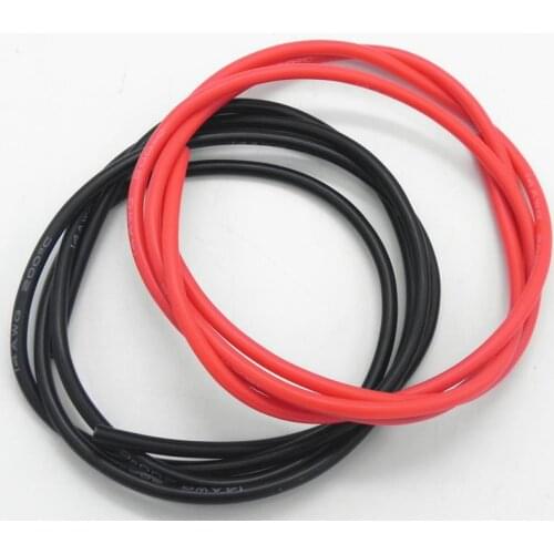 50 sets/lot 14AWG High temperature Silicone Wire Cable / Silica Gel Wire / Silicone Tinned copper Cable 1M Black+1M Red DZ0178