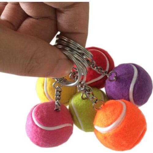 50pcs/lot Resin Mini Tennis Racket Ball Key Chain/keyring Tennis Club Player Souvenir/Gift/Tennis Memento for Decoration