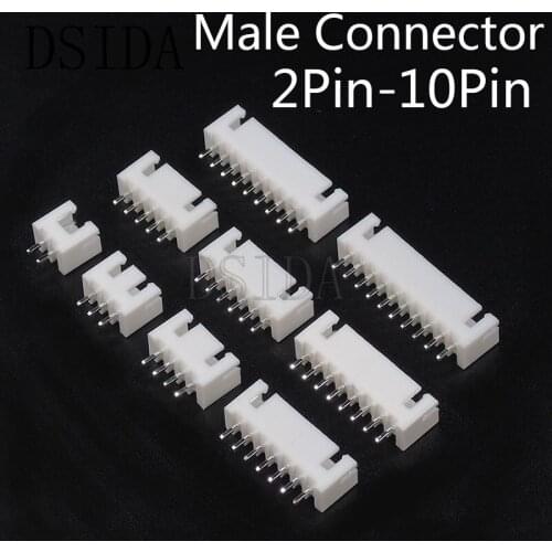 50Pcs XH2.54 2.54mm Male Connector Plastic Shell With Needle 2Pin 3Pin 4Pin 5Pin 6Pin 7Pin 8Pin 9Pin 10Pin 2P 3P 4P 5P 6P 7P 8P