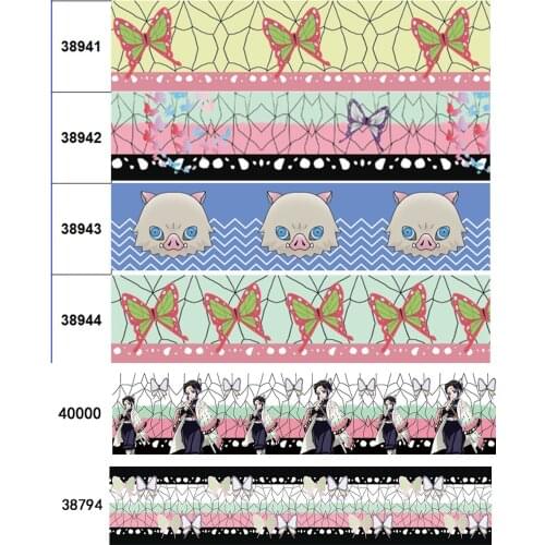 Free shipping 50 yard per size cartoon ribbon printed grosgrain ribbon 38794