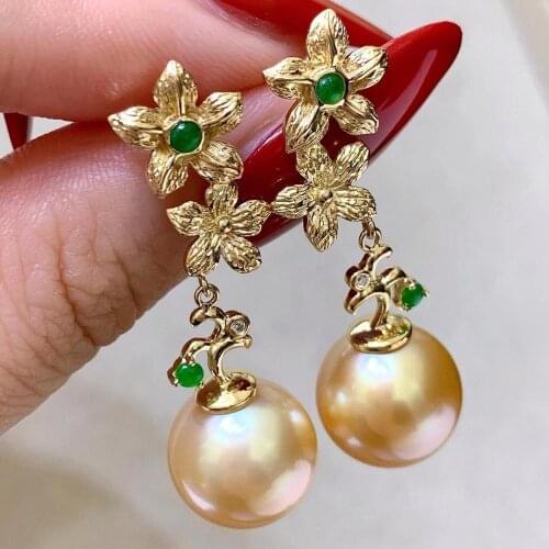 Flower 925 Sterling Silver Earrings Findings Settings Base Mountings Parts for Coral Pearls Agate Crystal Stones Jade 5pairs/lot