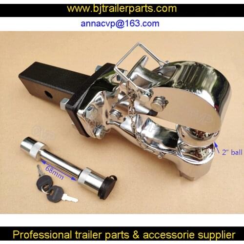 CVP trailer pintle hook mounting plate fro 2" receiver hitch adapter mount with pin lock 2" ball trailer parts