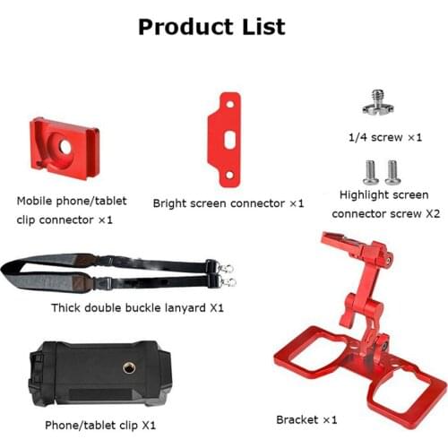 Double connector Mobile Phone And Tablet Holder Red Aluminum Alloy Bracket for DJI Feimi DTO Drone Accessories RCSTQ