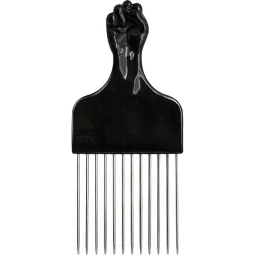 Styling Tool Curly Professional Detangle Braid Afro Stainless Steel Hairdressing Hair Pick Comb African Salon Wide Teeth Insert