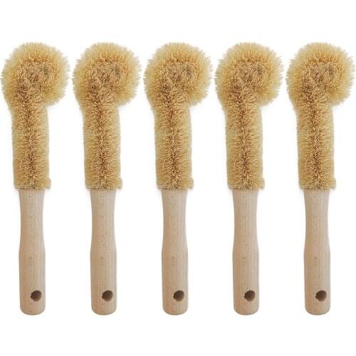 Coconut fiber Brown Kitchen Cleaning Brush Natural Coir Brush hemp fiber non-stick skillet brush dish washing bottle cleaner