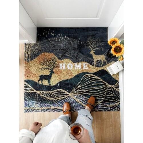 Elk Welcome Mat Indoor Outdoor Rubber Rug Doormat Washable Non-slip Rug for Hallway Resist Dirt Trapper Rugs Carpet Entryway Mat