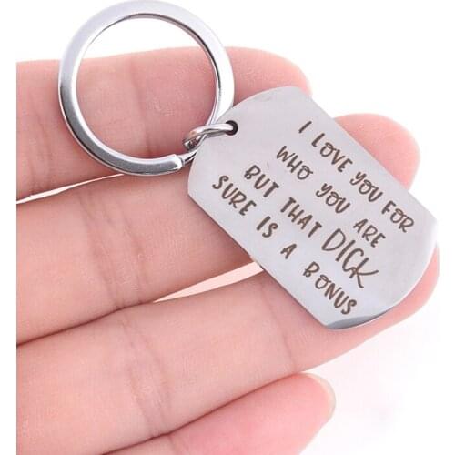 Creative Boyfriend KeyRing Key Chain Jewelry Gift I Love You For Who You Are keychains