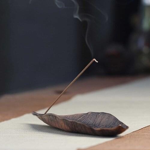 Alloy Incense Burner Censer Lying Censer Large Leaf Shape Living Room Incense Insert Stick Incenses Holders Home Decor active