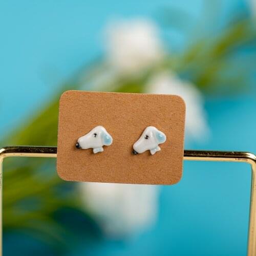 Small And Cute Porcelain Multicolor Earrings Anti-allergic #LY502 küpe gothic pug joias feminina