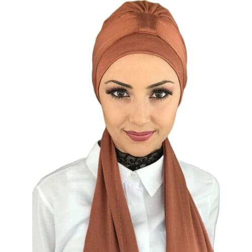 New Fashion 2021 Hijab Turban Lady Hat Seasonal Scarf Hijab Foulard Single Size Tile Bone Hijab Scarf Bone
