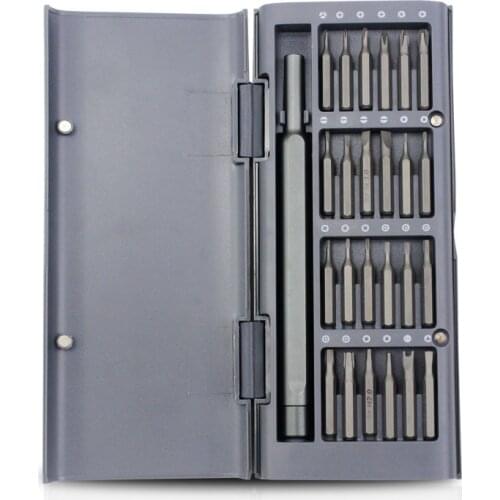New Screwdriver set 25 precision magnetic bit aluminum box detachable multi-function disassembly and repair mini tool box