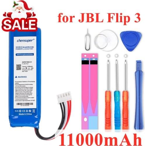 New 11000mAh/11.1Wh GSP872693 P763098 03 For JBL Flip3 Flip 3 High quality Batteries With Tools+Tracking Number