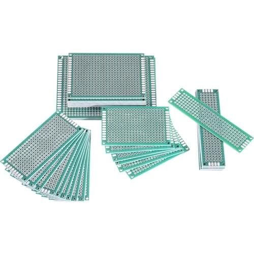 32 pieces Circuit Board Breadboard PCB Universal Board Double Sided Green DOT Board Prototype Set Integrated Circuits