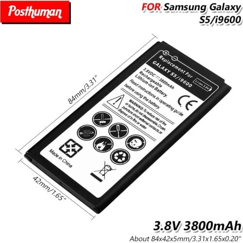 Rechargeable Lithium Li-Po Generic 3.8V 3800mAh Battery For Samsung Galaxy S5 (I9600) G900F G900V G900I G900H G900W8 G900S