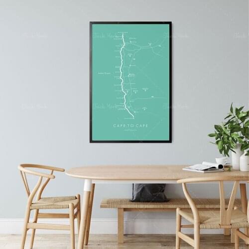 Cape To Cape Walk Track Map | Cape to Cape Hiking Poster | Australia Hiking Poster | Hike Australia | Trail Map Art
