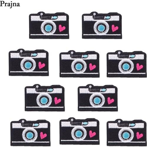 Prajna Camera Love Patch Wholesale Embroidered Hippie Clothing Appliques 10PCS Set Patches Package Seal Cheap Stickers Jeans DIY