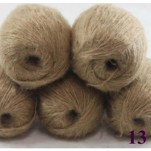 Sale 5 balls x 50g Soft and comfortable MOHAIR Cashmere silk hand Knitting Yarn Khaki 290-13