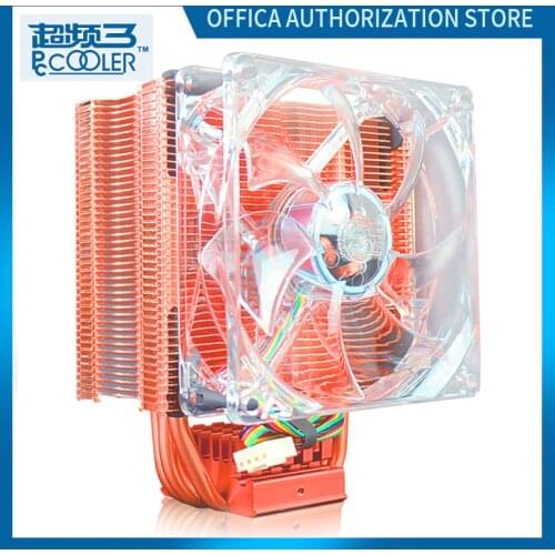 Pccooler CPU Heat Sink Pure Copper Heat Sink 3 Heat Pipe 90mm Silent Fan 12v Processor For Intel LGA 1155/2011/1366 AMD AM4 /AM3