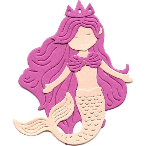 Mermaid Metal Cutting Dies Scrapbooking Album Paper Metal Crafts Embossing Folders Making Template Greeting Card Die Cut