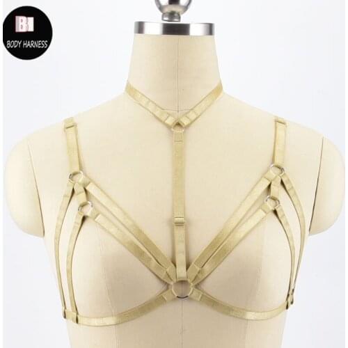 Sexy Lingerie Pastel Goth Fetish Gothic Top Cosplay Harness Cage Bra Harajuku Wear Body Harness Open Bra Bondage Harness Cage