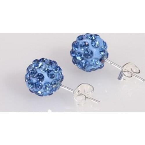 19 Color 10MM Rhinestone Earrings Micro Disco Ball Crystal Stud Earring For Women Fashion Jewelr