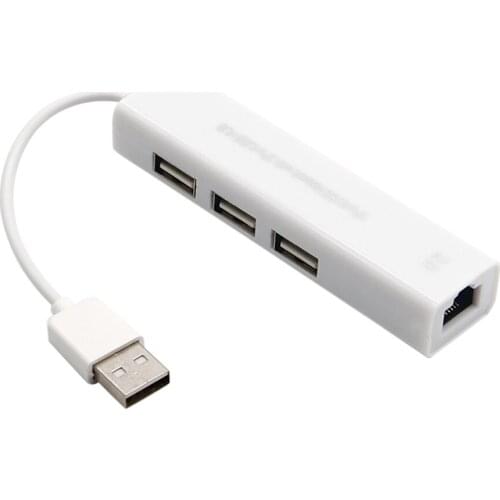 USB 2.0 to RJ45 Ethernet Lan Type C Network Card Adapter 10/100Mbps High-Speed 3 Port HUB for Mac Laptop PC 100pcs/lot