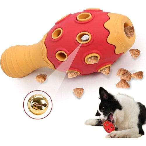 Dog Puzzle Toys for Aggressive Chewer Natural Rubber Food Dispensing Bowl Dogs Chew Toys Vocal Puzzle Leaking Bowling Ball Toys