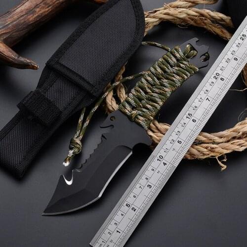 Tactical High Hardness Field Survival Multi-function Hunting Knife Outdoor Knife Portable Small Straight Knife Gadgets for Men