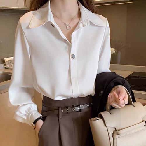 Spring 2020 Womens Chiffon White Shirt Business Shirt Blusas Ropa De Mujer