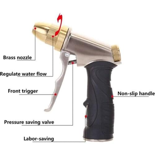 High Pressure Garden Hose Spray Nozzle Head Adjustable 4 Modes Bathing Pets