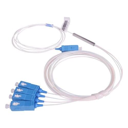 High Quality SC UPC 1X4 FBT Fiber Optic Splitter FTTH 0.9MM SC singlemode mini Steel Pipe optical splitter free shipping