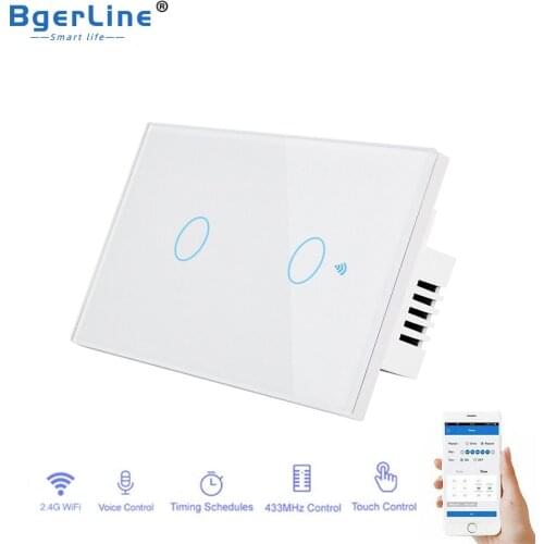 WIFI smart touch switch 1/2/3/4 gang Tuya smart life APP remote control supports smart home alexa with Google Assistant