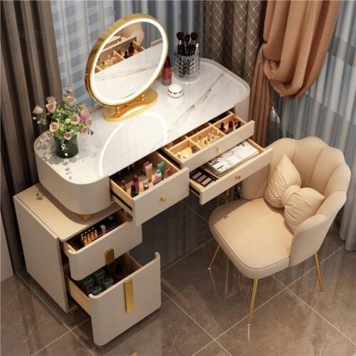 Nordic Touch Screen Mirror Dressers Minimalist Modern Advanced Dresser Light Luxury Bedroom Furniture Storage Dressing Table