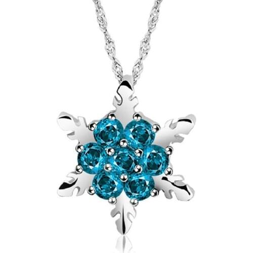 POTCET Korean Fashion Trend Womens Snowflake Necklace Stranded Bone Chain Retro Geometric Trend Jewelry Free Shipping